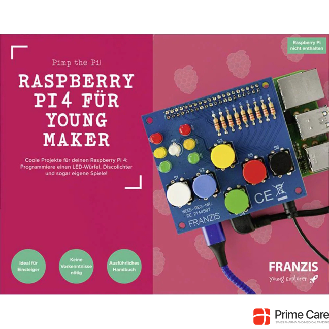 Franzis Programming Board Raspberry Pi4 for Young Maker