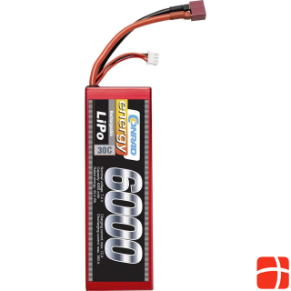 Conrad Model making battery pack (LiPo) 7.4 V 6000 mAh cells number: 2 30 C Hardcase T connector system
