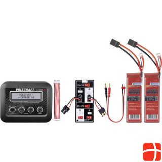 Voltcraft Model Charger 6 A LiIon, LiFePO, LiHV, LiPo, NiCd, NiMH Incl. 2x LiPo Batteries, USB Charging Output
