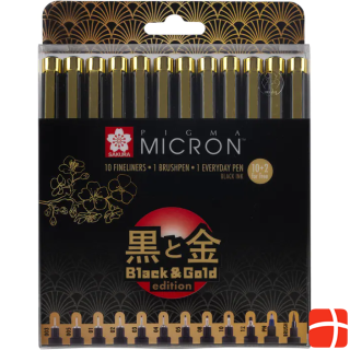 Sakura Pigma Micron Black & Gold Edition Set of 12