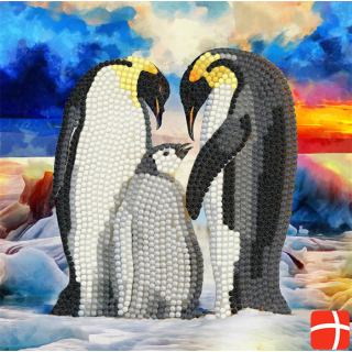 Craft Buddy Penguin Family, 18x18cm Crystal Art Card