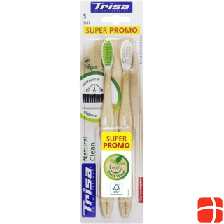 Деревянная зубная щетка Trisa Natural Clean мягкая DUO (2 шт.)