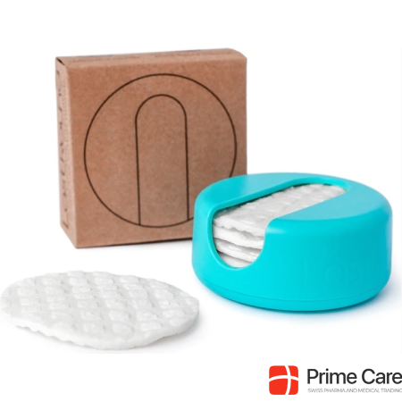 LastObject reusable cotton pads dispenser turquoise (6x7 pcs)