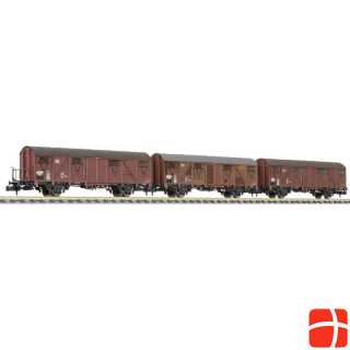 Liliput L260155 N set of 3 covered freight cars Gbs 253 of DB