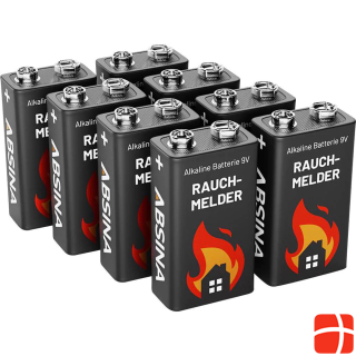 Absina 9 V Batterie 9V Alkaline Rauchmelder Batterien