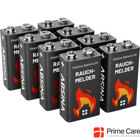 Absina 9 V Battery 9V Alkaline Smoke Detector Batteries