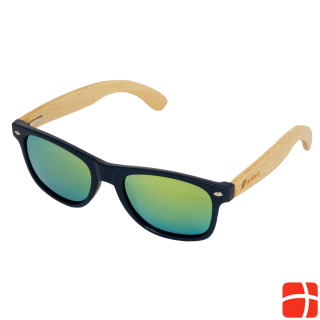 Natura Punto Classic Bamboo Sunglasses, Blue Frame & Mirror Lenses