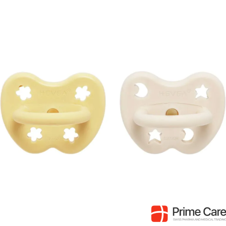 Hevea Pacifier Orthodontic Pale Butter + Milky White 3-36 months