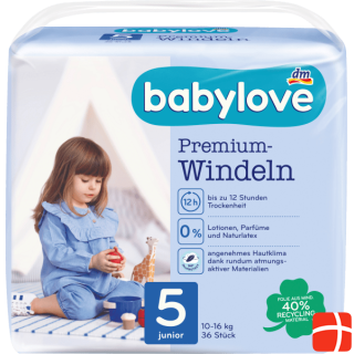 babylove Diapers Premium size 5, Junior,10-16 kg