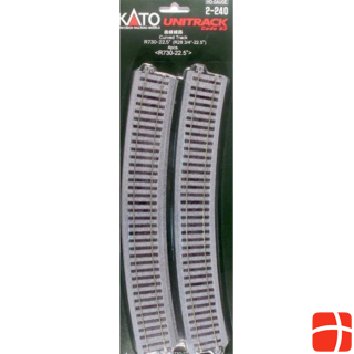 Kato H0 Set of 4 Curved Track R730-22.5°