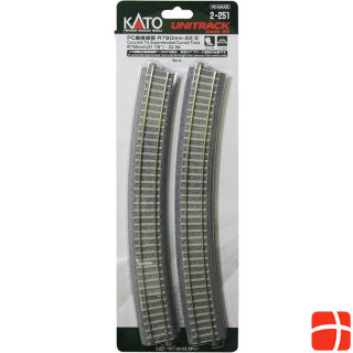 Kato H0 set of 4 curved track, superelevated -concrete