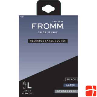 Fromm Reusable Latex Gloves Black Size L 12 pcs.