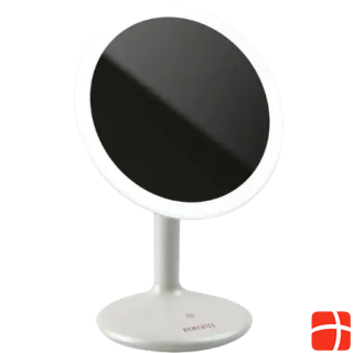 Homedics Touch and Glow Makeup Mirror Freestanding Round Pearl Effect