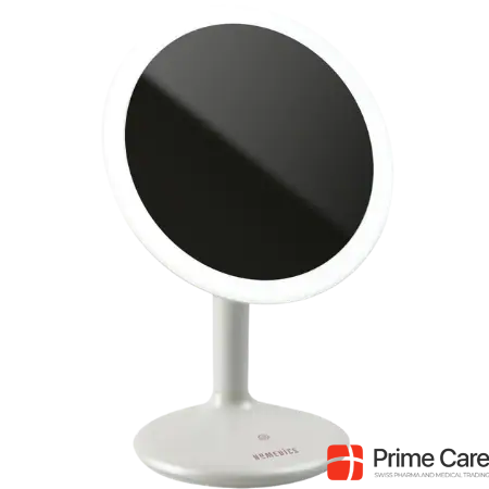 Homedics Touch and Glow Makeup Mirror Freestanding Round Pearl Effect