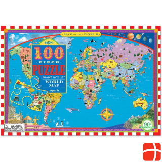Eeboo 100 Piece Puzzle, World Map