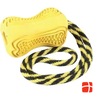 Zolux TITAN L rubber toy with rope, yellow