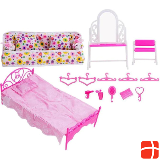 Hermex Bedroom accessories set for Barbie dolls furniture