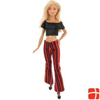 Hermex Mode Hose und Top für Barbie Puppen Retro Collection Rot Schwarz