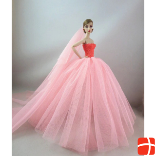 Hermex Wedding Dress Fashion for Barbie Dolls Dresses Accessories Pink Red