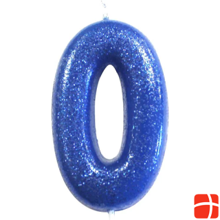 Creative Party Royal Blue Candle No. 0 with Glitter