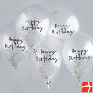 Hootyballoo Balloons Happy Birthday à confettis Irisés