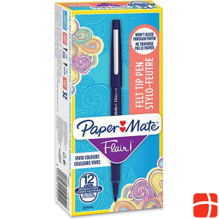 Paper Mate Fibre Pen Flair M Box of 12 Navy