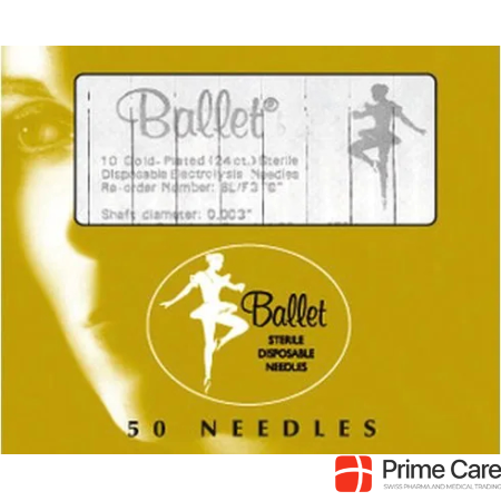 Ballet Epilation needles F2 gold 50 pcs.