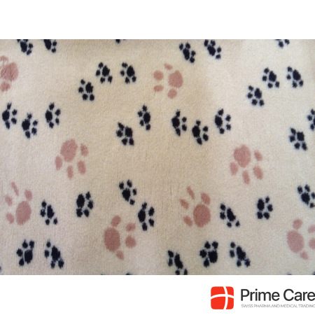 Dry Bed Dog blanket, beige with dark brown kl. paws and light brown gr. paws