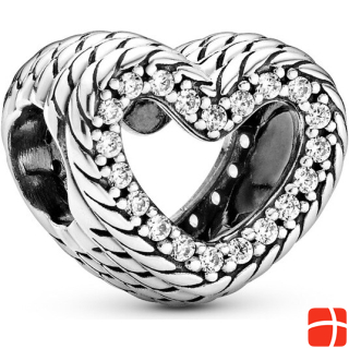 Pandora Snake Chain Pattern Heart Charm