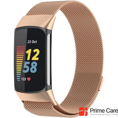 Cover-Discount Fitbit Charge 5 - Milanese stainless steel bracelet gold