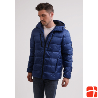 Cash-Mere Down jacket EXTREME with hood and cashmere lining blue
