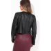 Krisp Faux Leather Short Jacket Open Style