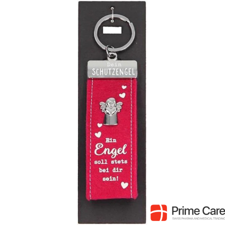 Depesche Keychain An angel shall always be with you, Red