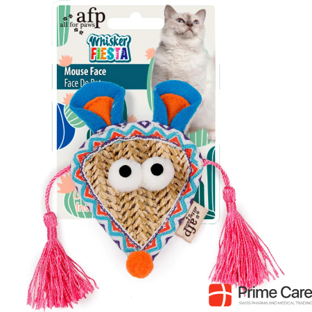 All for Paws AFP Cat Toy Whisker Fiesta Mouse Face with Catnip