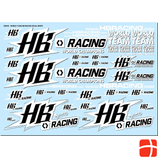 HB Racing World Team Decals White