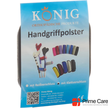 König Chain Grip pads crutches black Velcro closure
