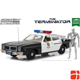 Greenlight Collectibles 1977 Dodge Monaco Police mit Terminator Figur