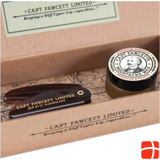 Captain Fawcett Capt. Fawcett Care - Expedition Strength Moustache Wax & Folding Pocket Moustache Comb Kit