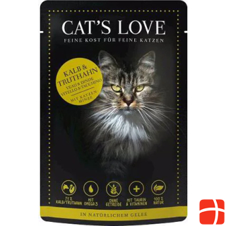 Cat's Love Adult Mix Чистая телятина индейки с беззерновой кошачьей мятой