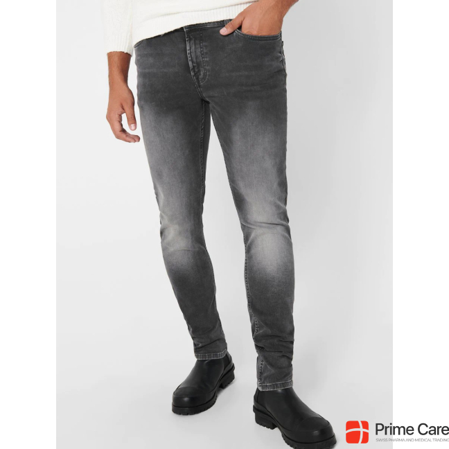 Only & Sons ONSLoom Slim Zip Sweat Grey Slim Fit Jeans