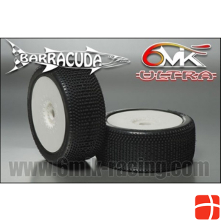 6MIK BARRACUDA 2.0 Tyres in 21/40 compound glued on White rims (Pair)