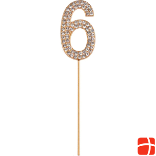 Creative Education Glitter number 6 number approx. 4x2.2 cm, plastic, decoration