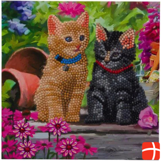 Craft Buddy Cat Friends, 18x18cm Crystal Art Card