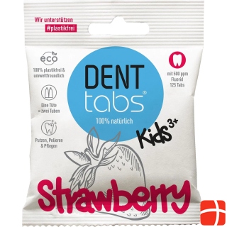 Denttabs Tooth cleaning tablets strawberry with fluoride 125 pieces