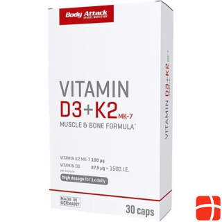 Body Attack Vitamin D3 + K2 (30 Caps)