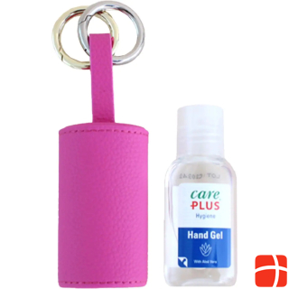 Carry & Co. Handcare Leather Case with Gold and Silver Key Ring Fuchsia