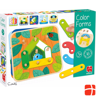 Goula Colour shapes, d/f/i 8 boards, 22 parts made of wood, booklet, from 3 years onwards