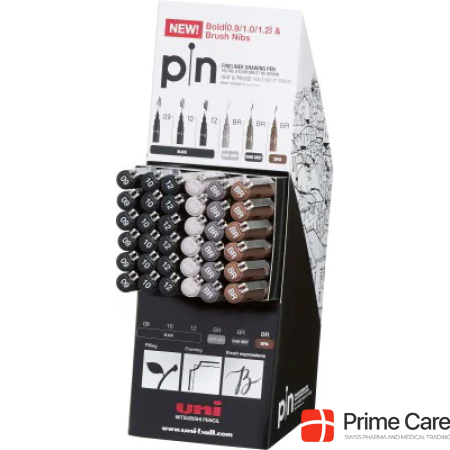 Uni Posca UNI-BALL Fineliner Pin PIN200(S) 72 pcs.ass. 0.9/1/1.2mm, Brush