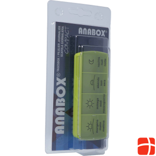 Anabox Medidispenser compact Tagesbox grün 4 Fächer im Blister deutsch/französisch/italienisch