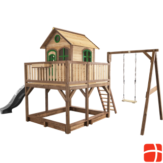Axi Liam playhouse with single swing Brown / Green - Gray slide